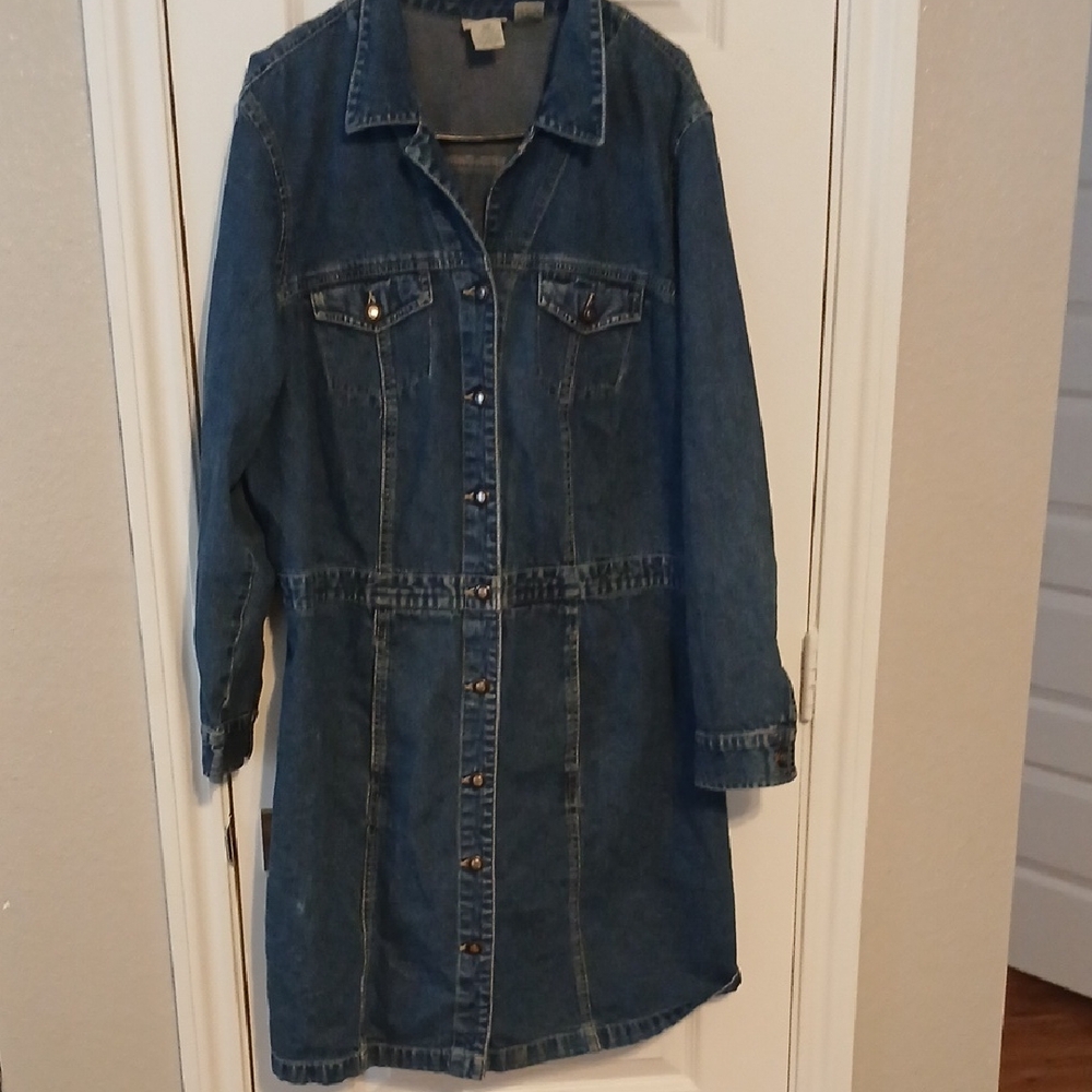 St. John's Bay Blue Long Sleeve Denim Dress
